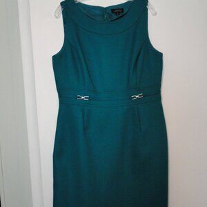 TAHARI ARTHUR S LEVINE GREEN SHEATH DRESS SIZE 12 NEW NO TAGS